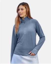 Nautica N17925 Women's Saltwater Quarter-Zip Pullover – Women's 5.3 oz./yd², 89/11 polyester/spandex sin | XS–3XL