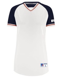 Russell Athletic R01X3X Women's Classic V-Neck Jersey – 100% Polyester Double Knit True Hue | Women's S–2XL