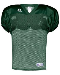 Russell Athletic S096BM Unisex Stock Practice Football Jersey – Mini Porthole Mesh Body & Dazzle Warp Knit Sleeves | M–3XL
