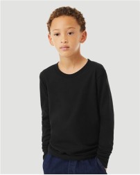 BELLA + CANVAS 3513Y Youth Triblend Long Sleeve Tee – 3.8 oz. 50/25/25 Poly/Airlume Cotton/Rayon Triblend Youth Long-Sleeve Crew Tee