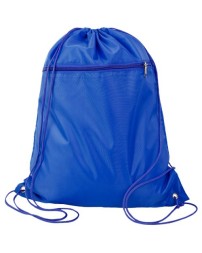 Q-Tees Q135200 Polyester Cinch Backpack – 210D Polyester Drawstring Bag with Zippered Front Pocket | 15