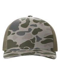 Richardson 112PFP Printed Five-Panel Trucker Cap - 100% Polyester Camo Print, Seamless Front Panel | OSFM Snapback