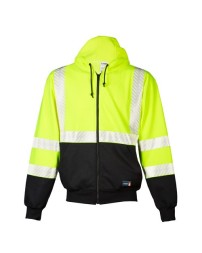 Kishigo F507 Unisex FR Full-Zip Hooded Sweatshirt – Unisex Flame-Resistant Full-Zip Hooded Sweatshirt | M–5XL | ANSI/ISEA 107-2015 Type R Class 3 | NFPA 70E-2012 | ASTM F1506 | CAT 2 | Arc Rating/ATPV