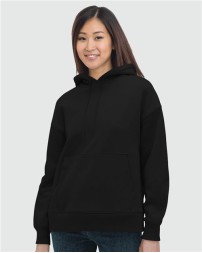 Bayside 7760 Women's USA-Made Hooded Sweatshirt – 9.5 oz. 80/20 Cotton/Poly Dropped-Shoulder Pullover Hoodie | S–3XL