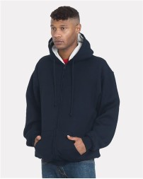 Bayside 940 USA-Made Super Heavy Thermal Lined Full-Zip Hoodie – Unisex 17 oz. Fleece & Waffle Thermal Full-Zip Sweatshirt | S–4XL