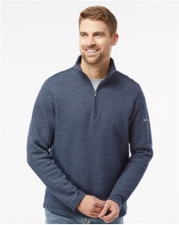 Columbia 212487 Mens Great Hart Mountain III Half-Zip Pullover - 86/14 Cotton/Polyester Knit Lining 60/40 Cotton/Polyester Fleece Turndown Collar | S-3XL