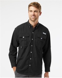 Columbia 212463 Mens PFG Bahama II Long Sleeve Shirt - 100% Tactel Nylon Omni-Shade UPF 50 Quick-Dry Hidden Vents Roll-Up Sleeves Rod Holder | S-3X