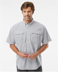 Columbia 212464 Mens PFG Bahama II Short Sleeve Shirt - 100% Tactel Nylon Omni-Shade UPF 50 Quick-Dry Vented Rod Holder Utility Loop | S-3X