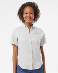 Columbia 212466 Womens PFG Tamiami II Short Sleeve Shirt - 2.4 oz. 100% Polyester Ripstop Omni-Wick Omni-Shade UPF 40 Rod Holder | XS-3X
