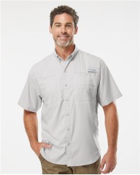 Columbia 212468 Mens PFG Tamiami II Short Sleeve Shirt - 100% Polyester Ripstop Omni-Wick Omni-Shade UPF 40 Quick-Dry Rod Holder | S-3X