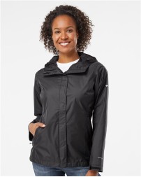Columbia 212481 Womens Arcadia II Rain Jacket - 100% Nylon Omni-Tech Waterproof/Breathable Fully Seam Sealed Packable Adjustable Storm Hood | S-XXL