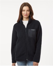 Columbia 209927 Womens West Bend II Full-Zip Jacket - 100% Polyester Sherpa Regular Fit Hook-Loop Chest Pocket Binding at Collar and Cuffs | S-XXL
