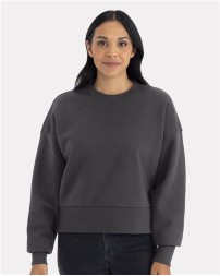 Next Level 9087 Women's Heavyweight Crewneck Sweatshirt – 10 oz. 80/20 Cotton/Recycled Poly Drop-Shoulder Women's Crew | XS–3XL