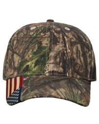 Kati LC350 Camo Woven USA Flag Cap – Unisex cap (6-panel structured) | One Size Fits Most
