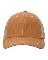Valucap VC990 Contrast Stitch Cap – 100% Herringbone Cotton Front | Mesh Back | Frayed Visor