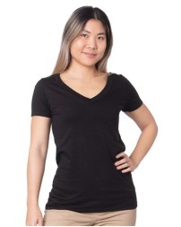 Bayside 5875 Women's USA-Made Fine Jersey V-Neck T-Shirt – 4.2 oz. 100% Combed Ring-Spun Cotton V-Neck | S–2XL