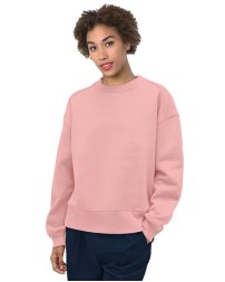 Bayside 7702 Women's USA-Made Fleece Crewneck Sweatshirt – 9.5 oz. 80/20 Cotton/Poly Dropped-Shoulder Crewneck | S–3XL