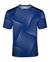 Badger 2213 Youth Warp Polyester T-Shirt – 100% Sublimated Polyester Moisture-Management Youth Performance Tee with All-Over Warp Print | XS–XL