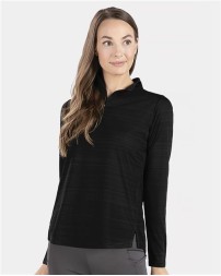 Augusta Sportswear 7012 Women's Pursuit Quarter-Zip Pullover – 100% Polyester Tonal-Stripe Wicking Interlock Knit Ladies Quarter-Zip
