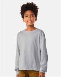 BELLA + CANVAS 3511Y Youth 6 oz. Heavyweight Long Sleeve Tee – 6 oz. Airlume Cotton Boxy Relaxed-Fit Youth Long-Sleeve Tee