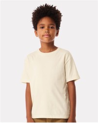 BELLA + CANVAS 3010Y Youth 6 oz. Heavyweight Tee – 6 oz. Airlume Cotton Boxy Relaxed-Fit Youth Short-Sleeve Tee
