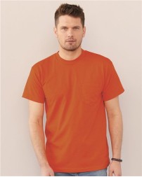Bayside 1725 Unisex USA-Made 50/50 Pocket T-Shirt – 5.4 oz. 50/50 Cotton/Poly Tee with Left Chest Pocket | S–4XL