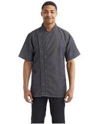 Artisan Collection by Reprime RP906 Unisex Zip-Close Short Sleeve Chef's Coat – 5.1–6.8 oz. | XS–2XL