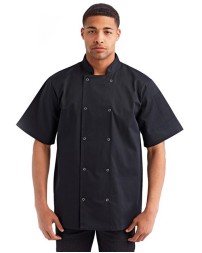 Artisan Collection by Reprime RP664 Unisex Studded Front Short Sleeve Chef Coat – 5.8 oz. | XS–3XL