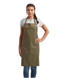 Artisan Collection by Reprime RP121 Barley Contrast Stitch Recycled Bib Apron – 5.8 oz. | One Size