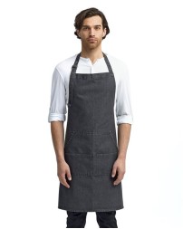 Artisan Collection by Reprime RP126 Jeans Stitch Denim Bib Apron – 8 oz. 70/30 Cotton/Poly | One Size