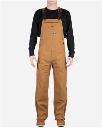 Berne Apparel B1067 Men's Slab Unlined Duck Bib Overall – 10 oz. Heavy-Duty 100% Cotton Duck Water-Repellent Unlined Work Bib Overall | Brass Zipper, Reinforced Knees