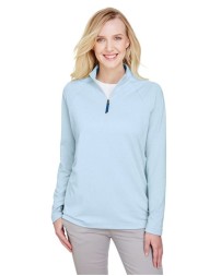 Devon & Jones DG480W Women's CrownLux Performance® Clubhouse Micro-Stripe Quarter-Zip – 8.7 oz. 86/14 Poly/Spandex | XS–3XL