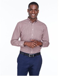 Devon & Jones D640 Men's Crown Collection® Gingham Check Dress Shirt – 3.4 oz. 55/45 Cotton/Poly | S–4XL
