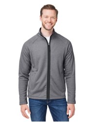 CORE365 CE72 Men's Venture Heathered Stripe Full-Zip Jacket – 8 oz. 100% Polyester Heathered Stripe Knit | S–5XL