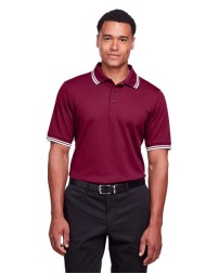 Devon & Jones DG20C Men's CrownLux Performance® Plaited Tipped Polo – 5.1 oz. 61% Poly/39% Cotton | S–4XL