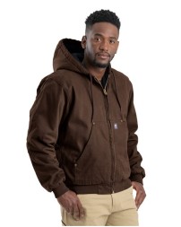 Berne Apparel HJ375 Men's Heartland Washed Cotton Duck Hooded Jacket – 12 oz. Super-Duty Cotton Duck with Heavyweight Quilted Taffeta Liner | LEED-Certified Factory