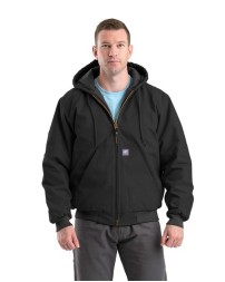 Berne Apparel HJ51 Men's Heritage Hooded Jacket – 10 oz. Heavy-Duty Cotton Duck with Heavyweight Quilted Liner | Water-Repellent | LEED-Certified Factory