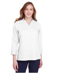 Devon & Jones DG560W Crown Collection® Stretch Broadcloth 3/4-Sleeve Blouse – Women’s 3.5 oz. Cotton/Poly/Spandex Wrinkle-Free Blouse | XS–3XL