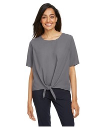 Devon & Jones DP617W Perfect Fit™ Tie Front Blouse – Women’s 4.6 oz. 100% Polyester Crepe Blouse | XS–3XL