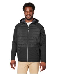 CORE365 CE808 Unisex Techno Lite Hybrid Hooded Jacket – 3-Layer Tech-Shell + Insulated Front/Back Panels | XS–5XL
