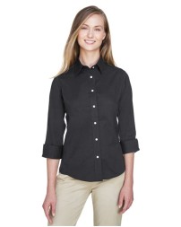 Devon & Jones DP625W Perfect Fit™ Three-Quarter Sleeve Stretch Poplin Dress Shirt – Women’s 3.7 oz. 97% Cotton/Spandex | XS–3XL