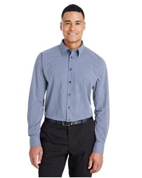 Devon & Jones DG535 CrownLux Performance® Tonal Mini Check Woven Dress Shirt – Men’s 3 oz. 92/8 Nylon/Spandex Stretch Shirt | S–4XL