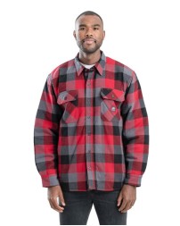 Berne Apparel SH69 Men's Timber Flannel Shirt Jacket – 7 oz. 100% Cotton Yarn-Dyed Flannel with Medium-Weight Quilt-Lined Taffeta | Button Front | Classic Fit