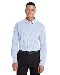 Devon & Jones DG540 CrownLux Performance® Micro Windowpane Woven Dress Shirt – Men’s 3 oz. Nylon Stretch Shirt | S–4XL