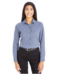 Devon & Jones DG535W CrownLux Performance® Tonal Mini Check Woven Dress Shirt – Women’s 3 oz. Stretch Nylon Shirt | XS–3XL