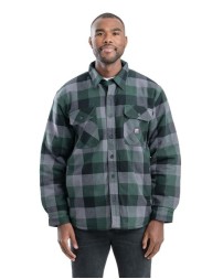 Berne Apparel SH69T Men's Tall Timber Flannel Shirt Jacket – 7 oz. 100% Cotton Yarn-Dyed Flannel with Medium-Weight Quilt-Lined Taffeta | Tall Sizing | Button Front
