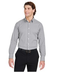 Devon & Jones DG536 CrownLux Performance® Gingham Dress Shirt – Men’s 3 oz. 92/8 Nylon/Spandex Woven Shirt | S–4XL