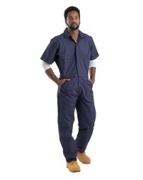 Berne Apparel P700 Men's Axle Short Sleeve Coverall – 5.5 oz. 55/45 Cotton/Poly Poplin Unlined Short-Sleeve Work Coverall | Two-Way Front Zipper