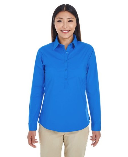 Devon & Jones DP610W Perfect Fit™ Half-Placket Tunic Dress Shirt – Women’s 4 oz. Cotton/Poly/Spandex Tunic | XS–3XL