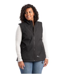 Berne Apparel WVS303 Women's Highland Soft Shell Vest – 9.7 oz. 100% Polyester Softshell Bonded to Polyester Ripstop Fleece | Water-Resistant, Wind-Resistant, Breathable